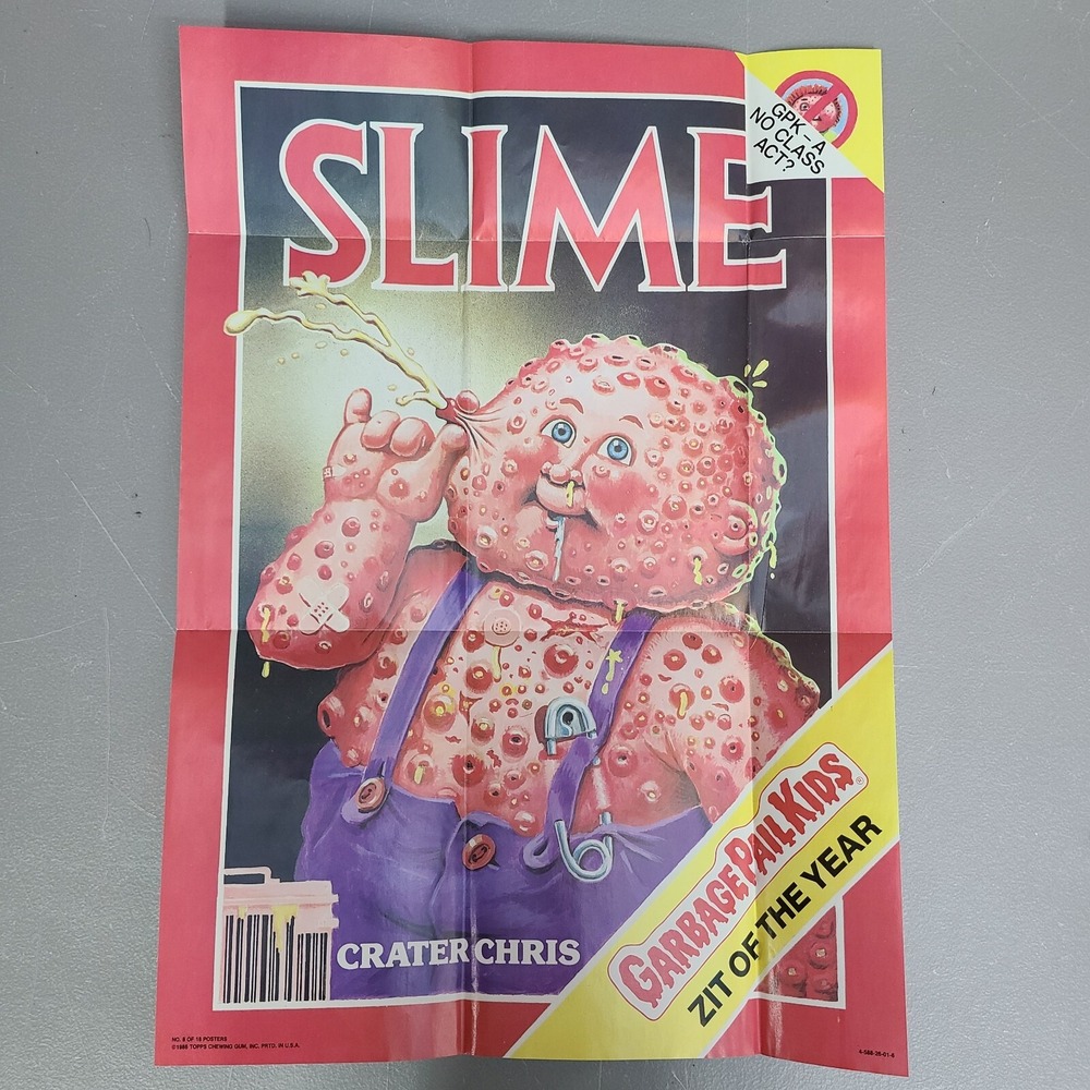 Vintage 1986 GARBAGE PAIL KIDS poster‎ GPK # 8 Slime Magazine